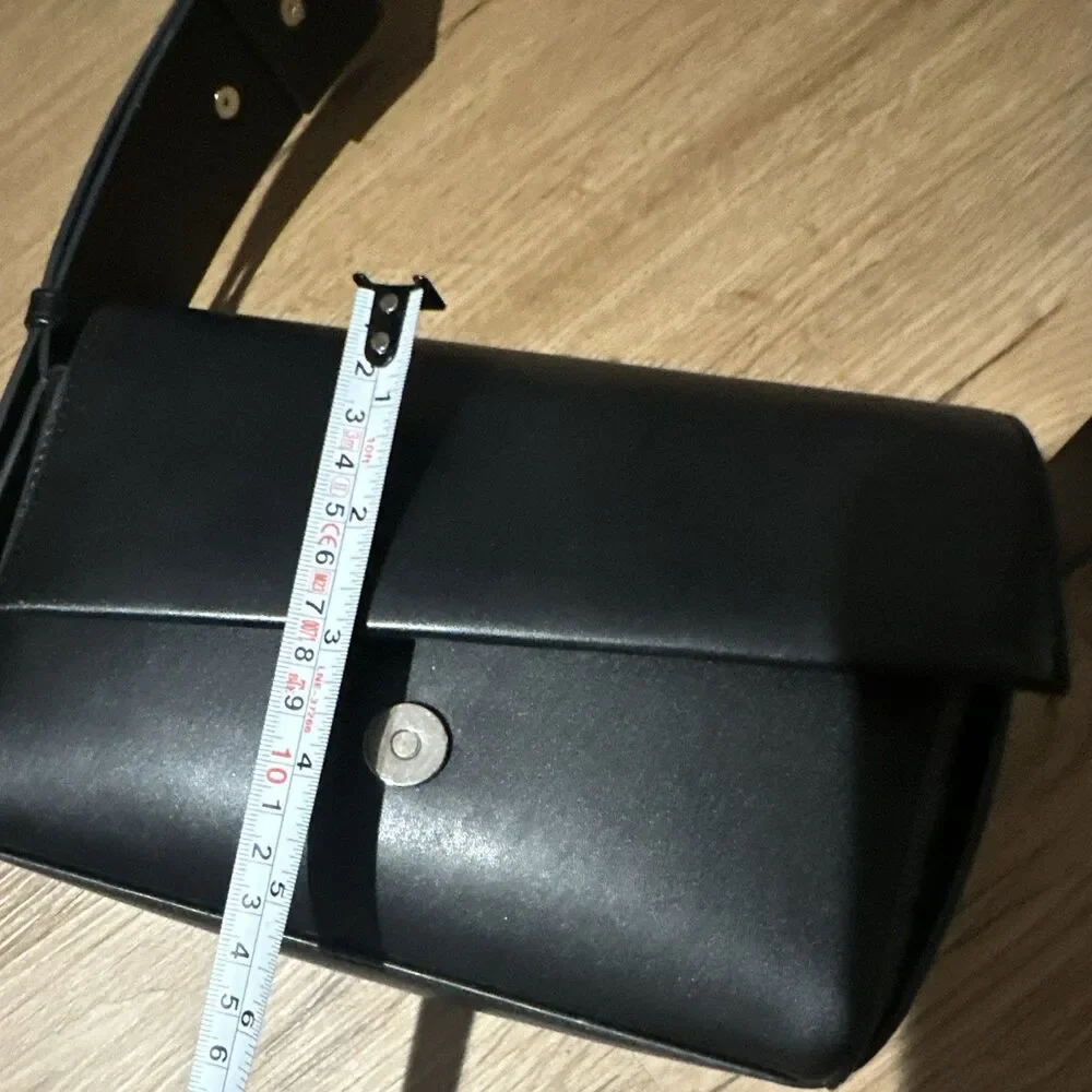 NA-KD Black Shoulder Bag Magnetic Flap Silver Hardware Buckle Accent One Size